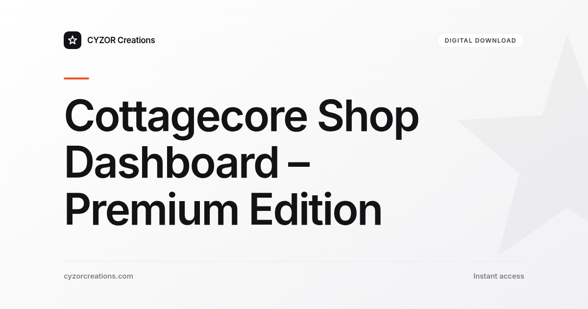 Cottagecore Shop Dashboard – Premium Edition