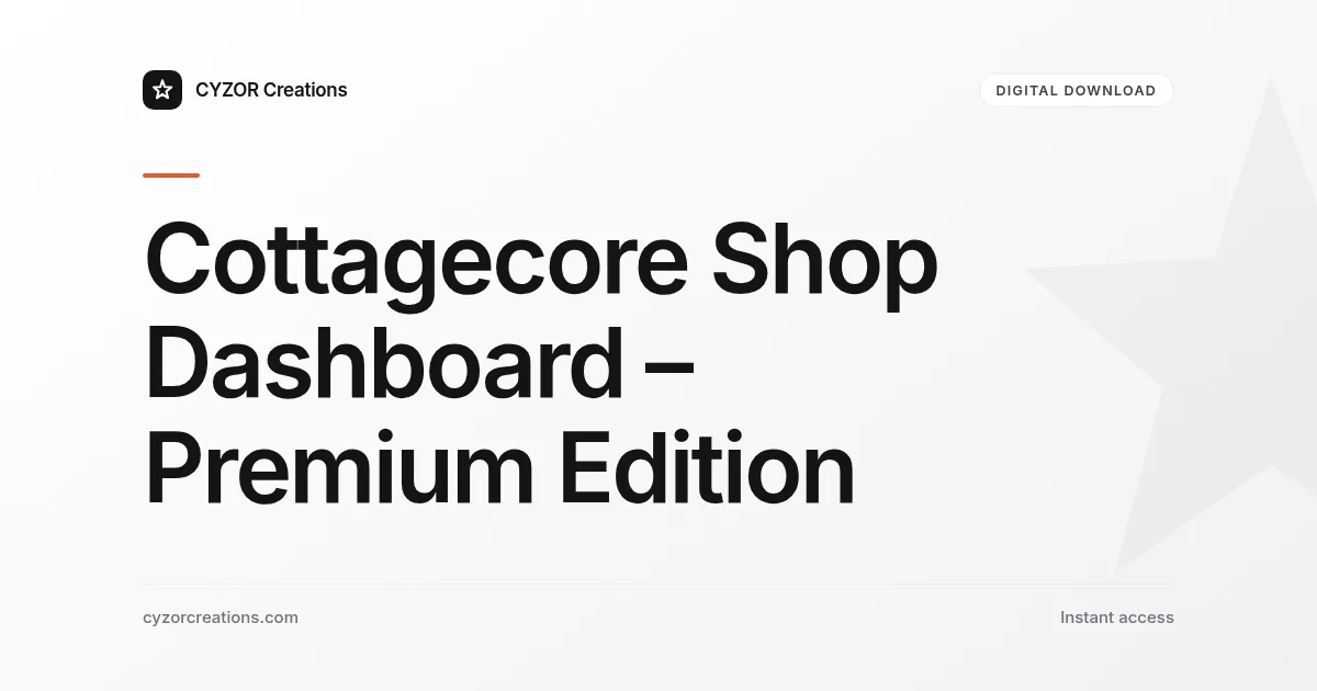 Cottagecore Shop Dashboard – Premium Edition
