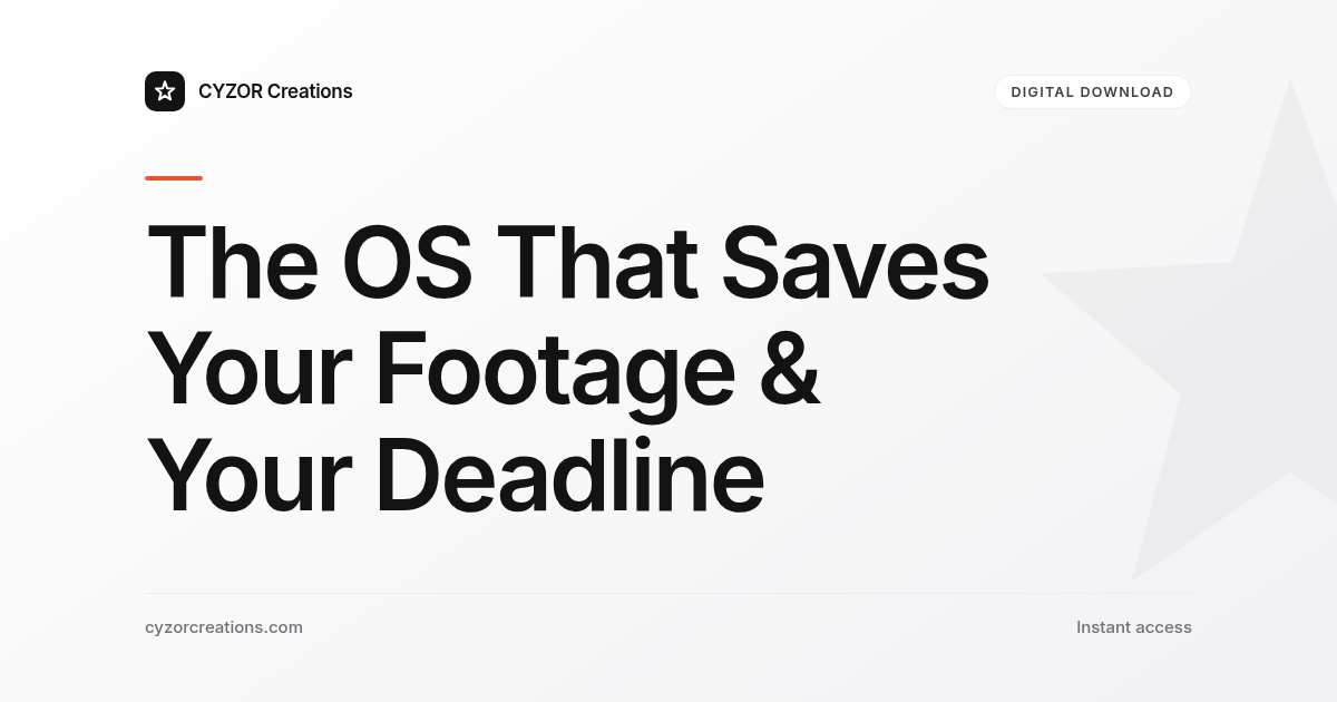 The OS That Saves Your Footage & Your Deadline