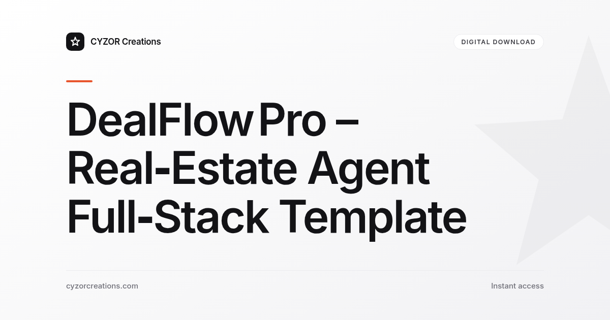 DealFlow Pro – Real‑Estate Agent Full‑Stack Template