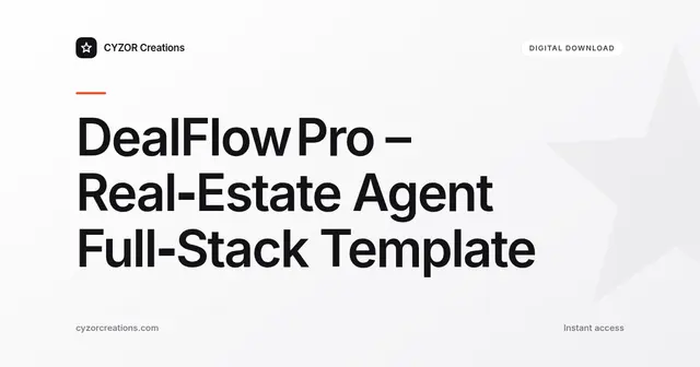 DealFlow Pro – Real‑Estate Agent Full‑Stack Template