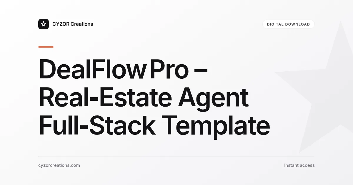 DealFlow Pro – Real‑Estate Agent Full‑Stack Template