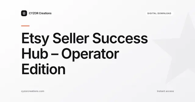 Etsy Seller Success Hub – Operator Edition