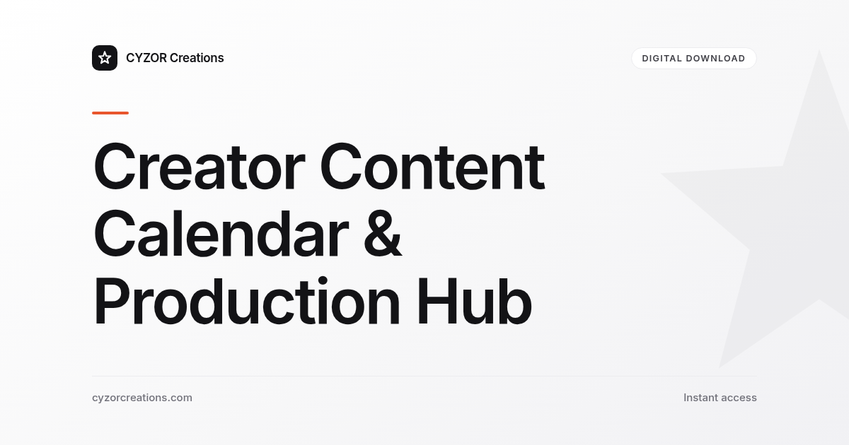 Creator Content Calendar & Production Hub