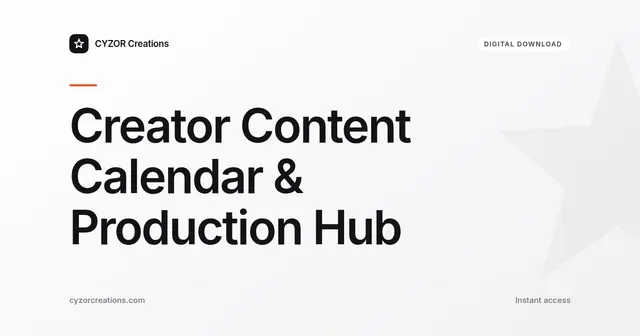 Creator Content Calendar & Production Hub