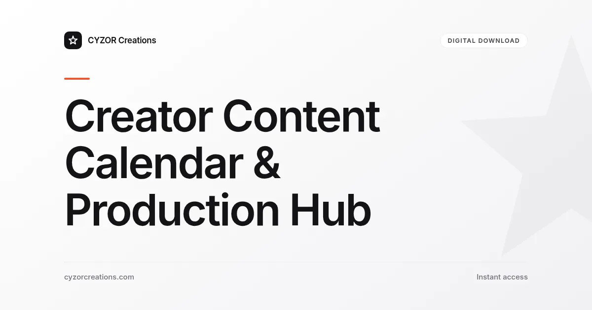 Creator Content Calendar & Production Hub