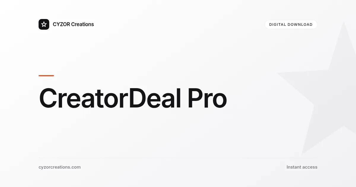 CreatorDeal Pro — Sponsorship & Content Tracker