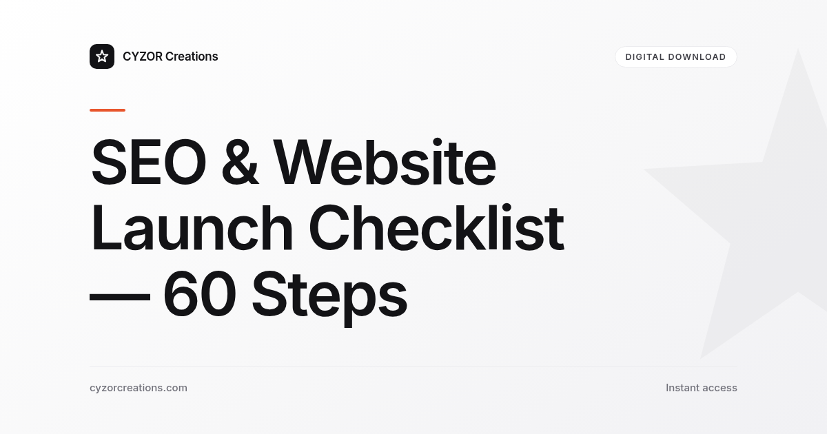 SEO & Website Launch Checklist — 60 Steps