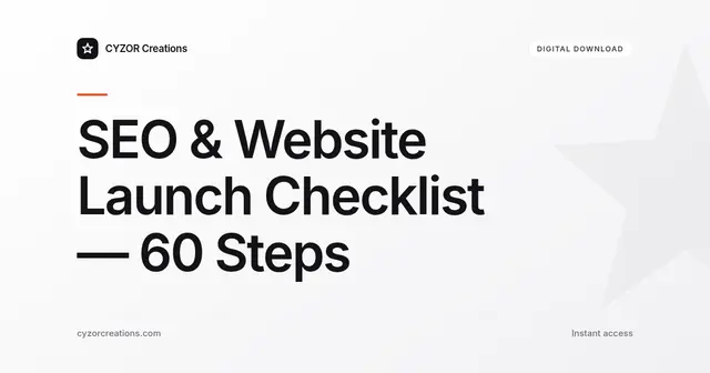 SEO & Website Launch Checklist — 60 Steps