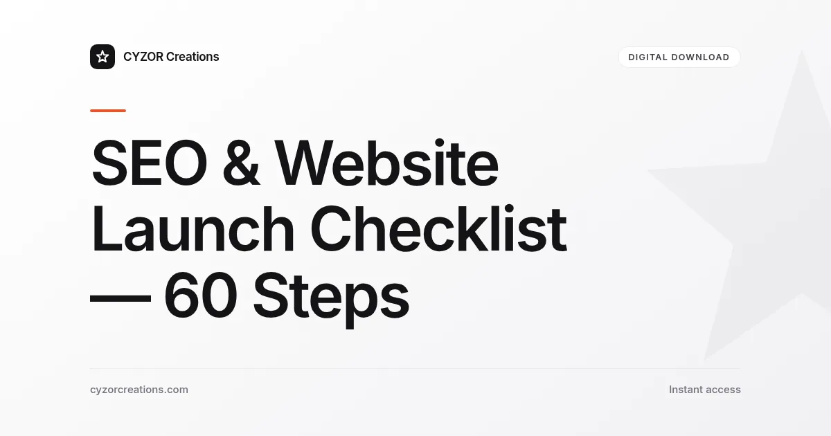 SEO & Website Launch Checklist — 60 Steps