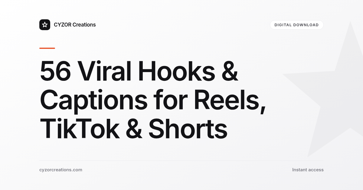 56 Viral Hooks & Captions for Reels, TikTok & Shorts