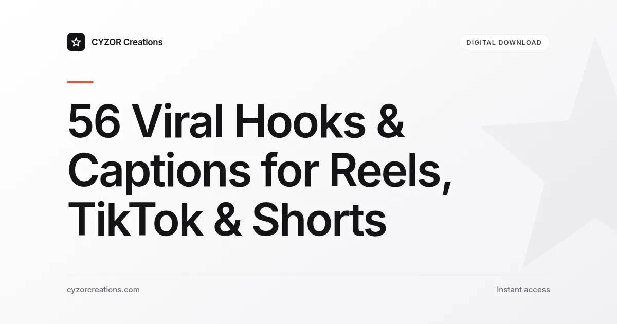 56 Viral Hooks & Captions for Reels, TikTok & Shorts