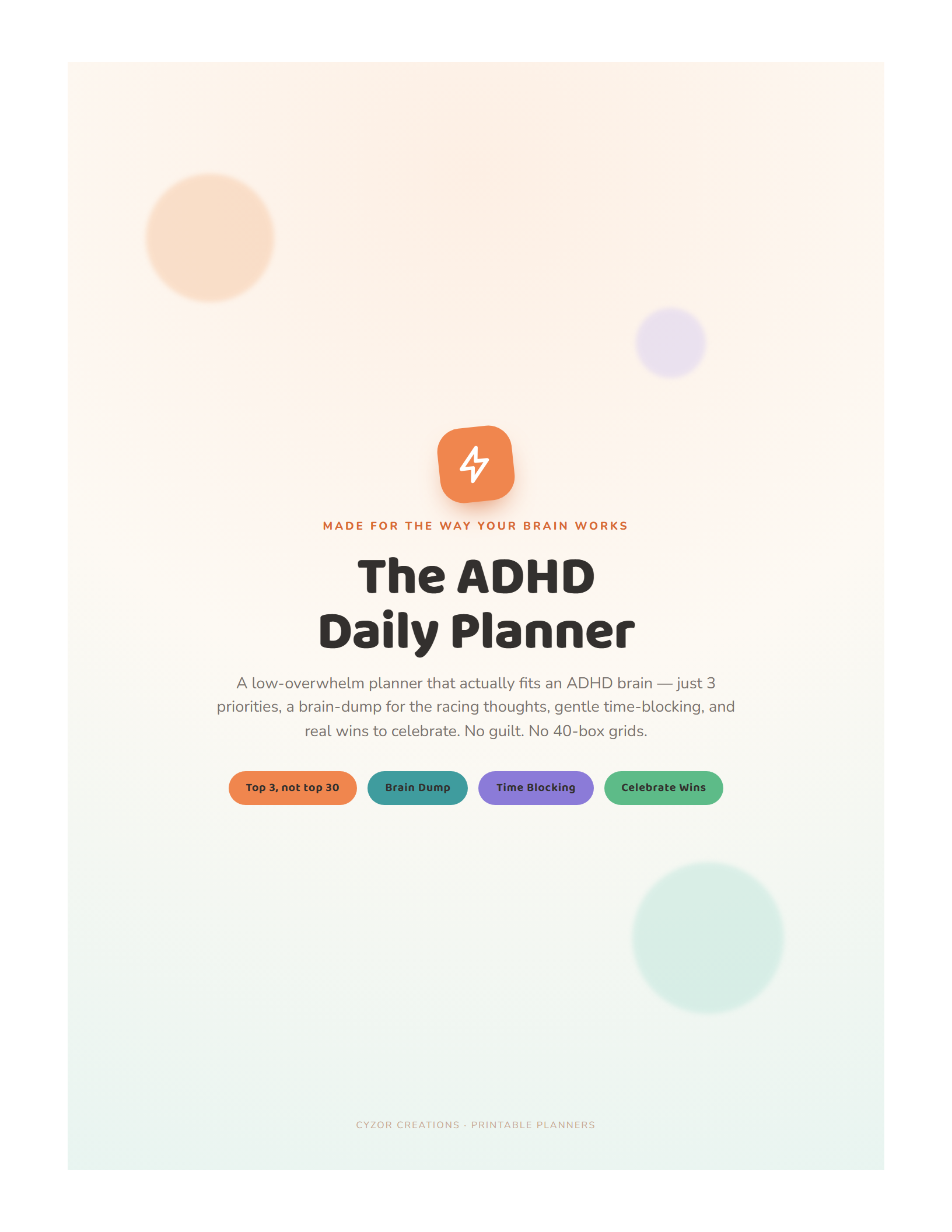 ADHD Daily Planner