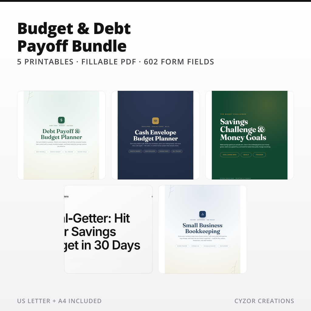 Budget & Debt Payoff Printable Bundle
