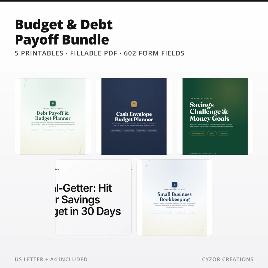 Budget & Debt Payoff Printable Bundle