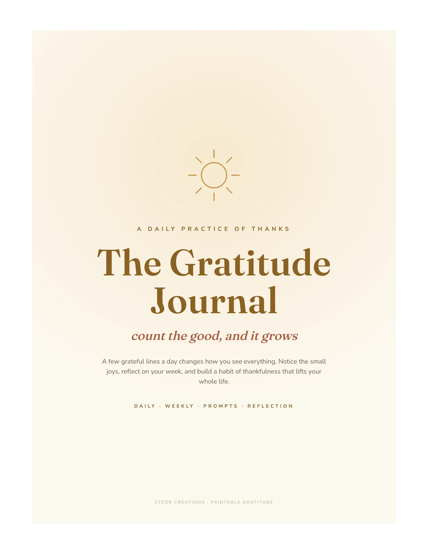 Gratitude Journal — Printable PDF (5 pages)