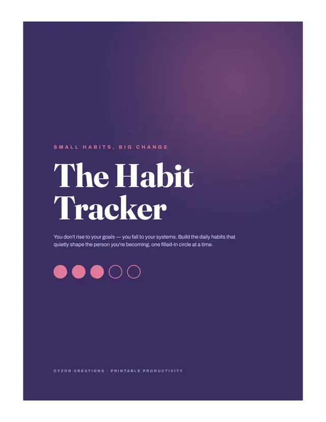 Habit Tracker — Printable PDF (5 pages)