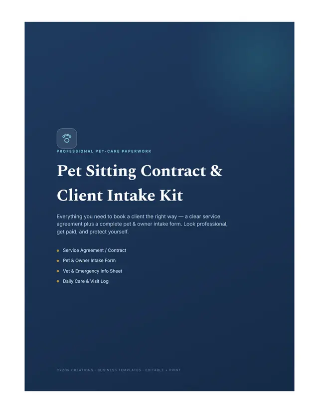 Pet Sitting Contract