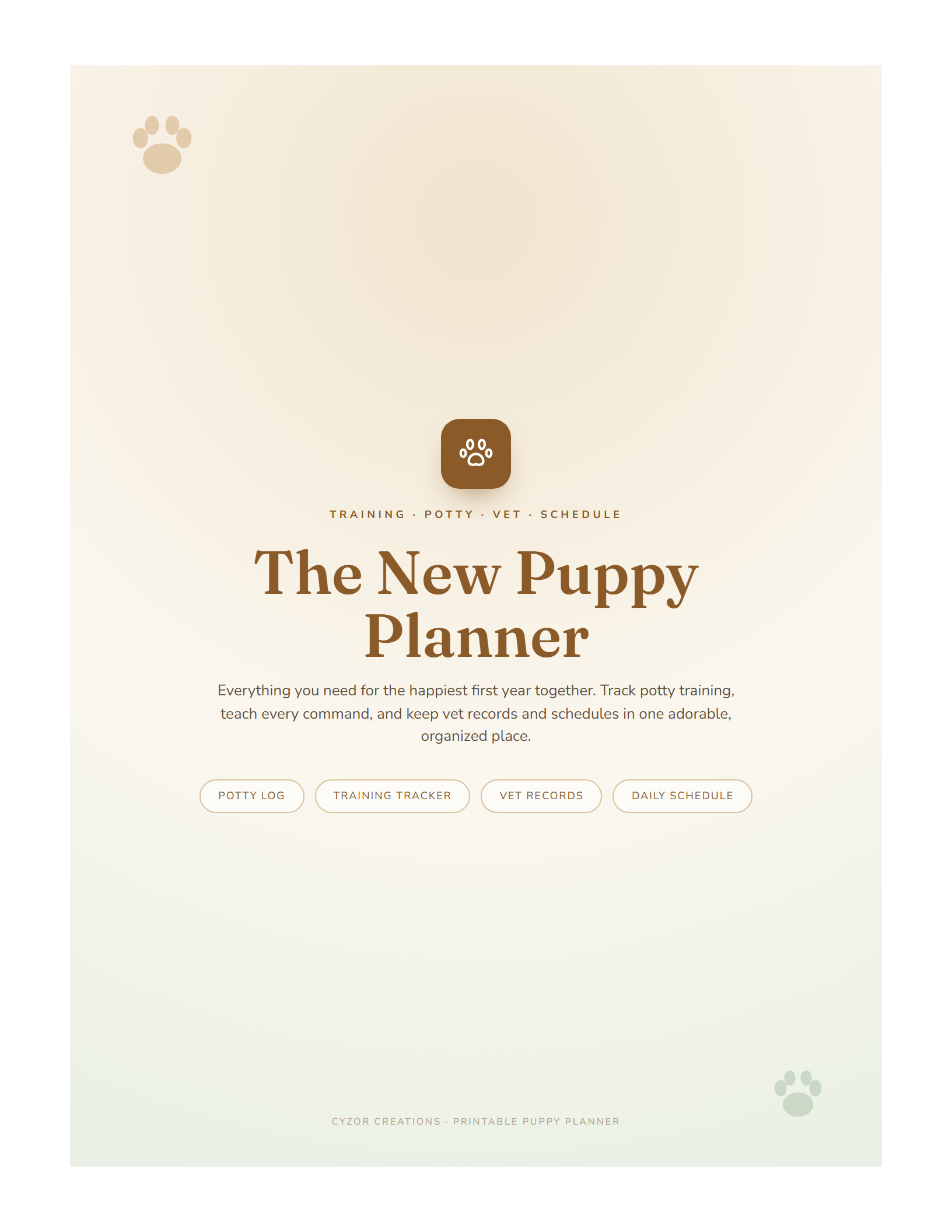 New Puppy Planner