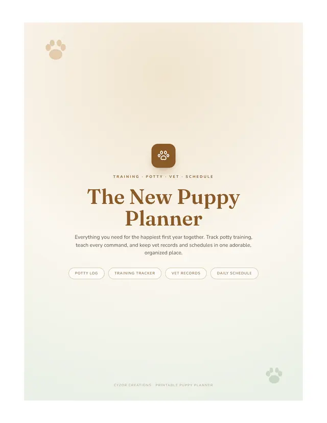 New Puppy Planner
