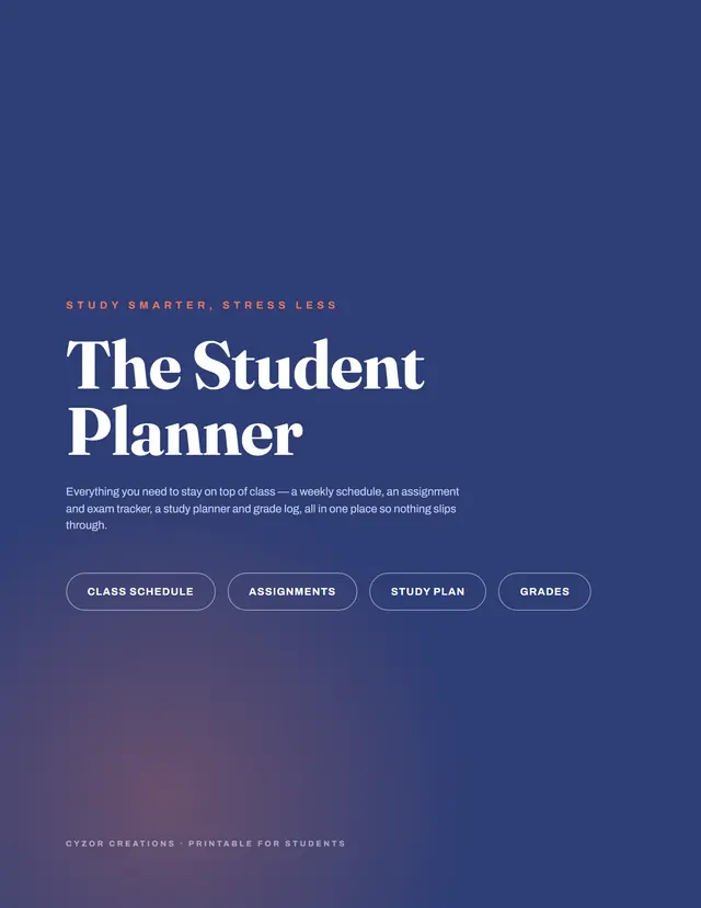 Student Planner — Printable PDF (5 pages)